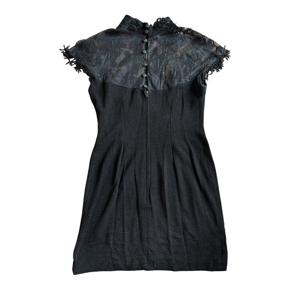 Modesty Shop Black Lace Beaded Dress Size 6 - Picture 3 of 5